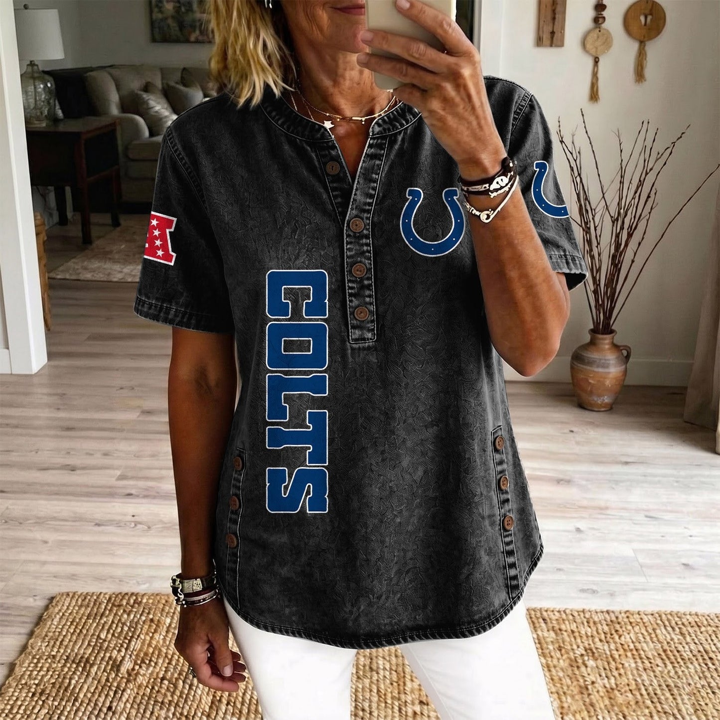 IND x NFL Women’???s Denim Casual Tops DATND LBN 190526