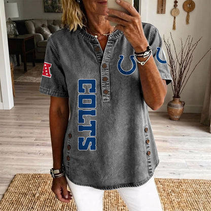 IND x NFL Women’???s Denim Casual Tops DATND LBN 190526