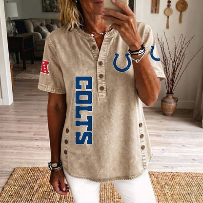 IND x NFL Women’???s Denim Casual Tops DATND LBN 190526