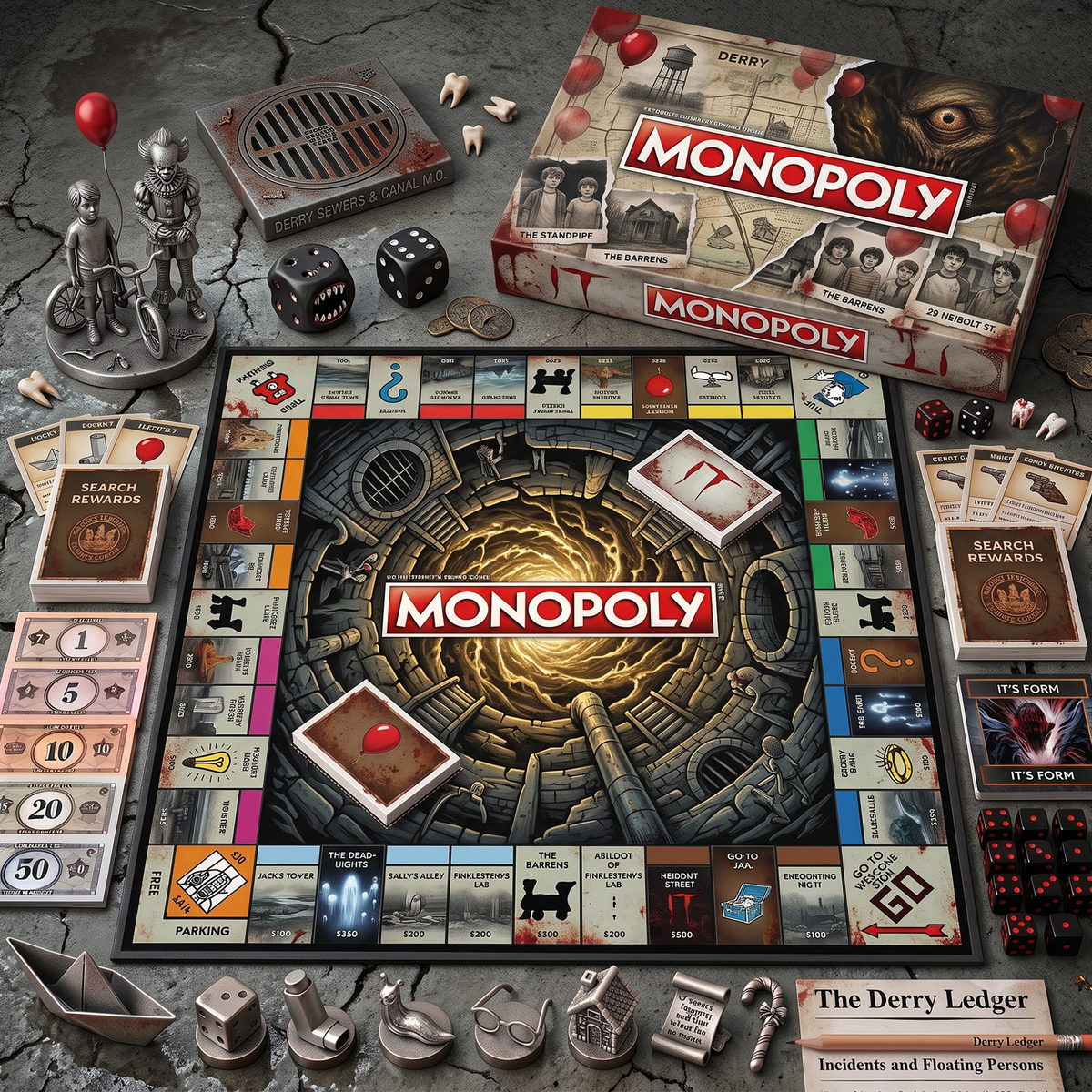 IT-Themed Monopoly Horror Edition Board Game – The Creepy Clown