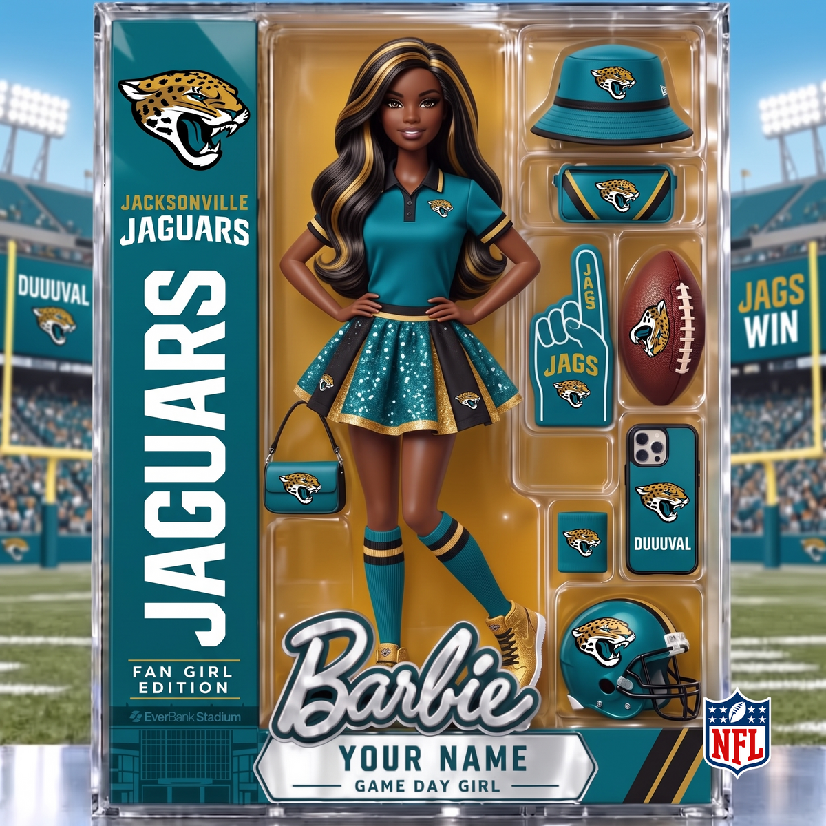 JAX x NFL Barbie Limited Acrylic Block Plaque