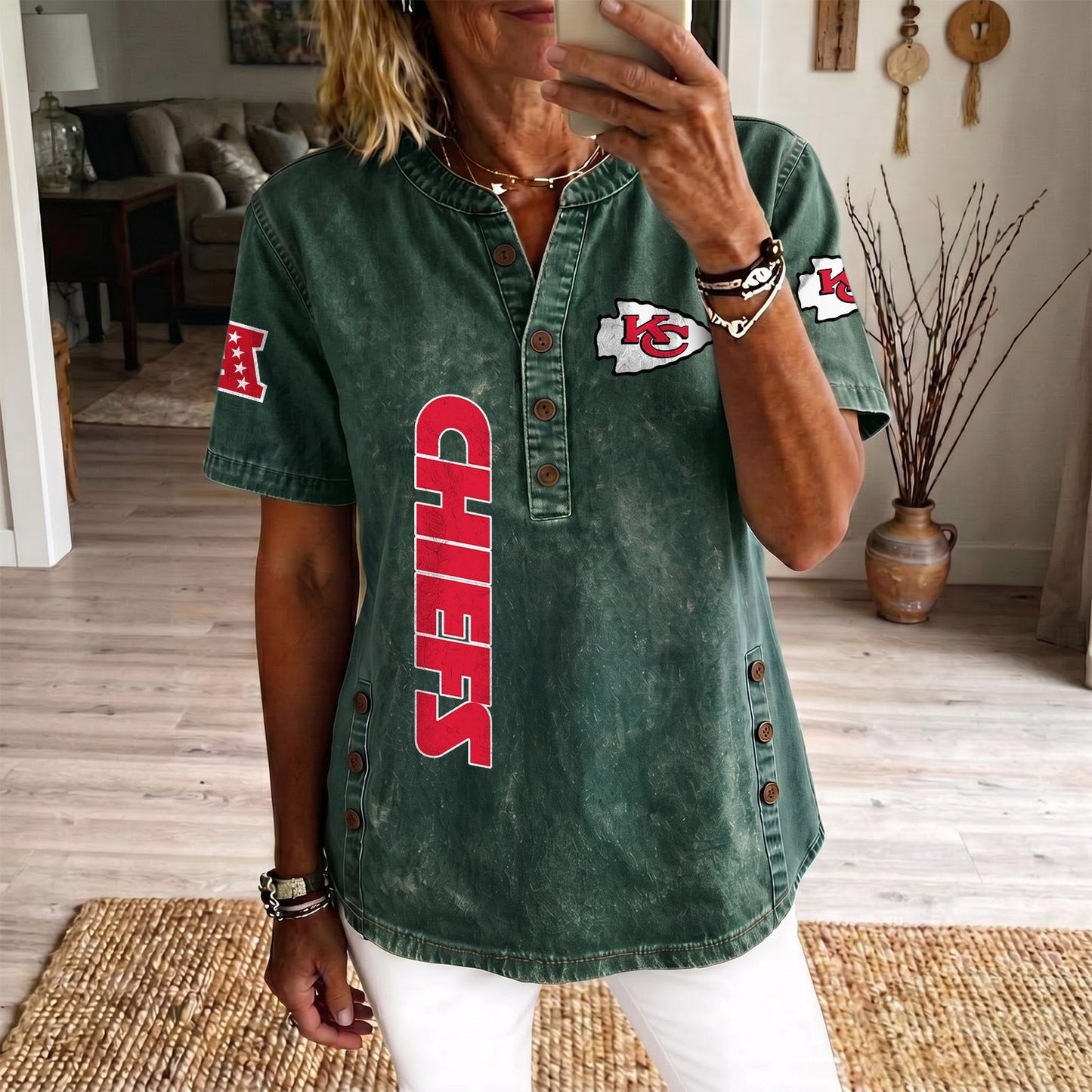 KAN x NFL Women’???s Denim Casual Tops DATND LBN 190526