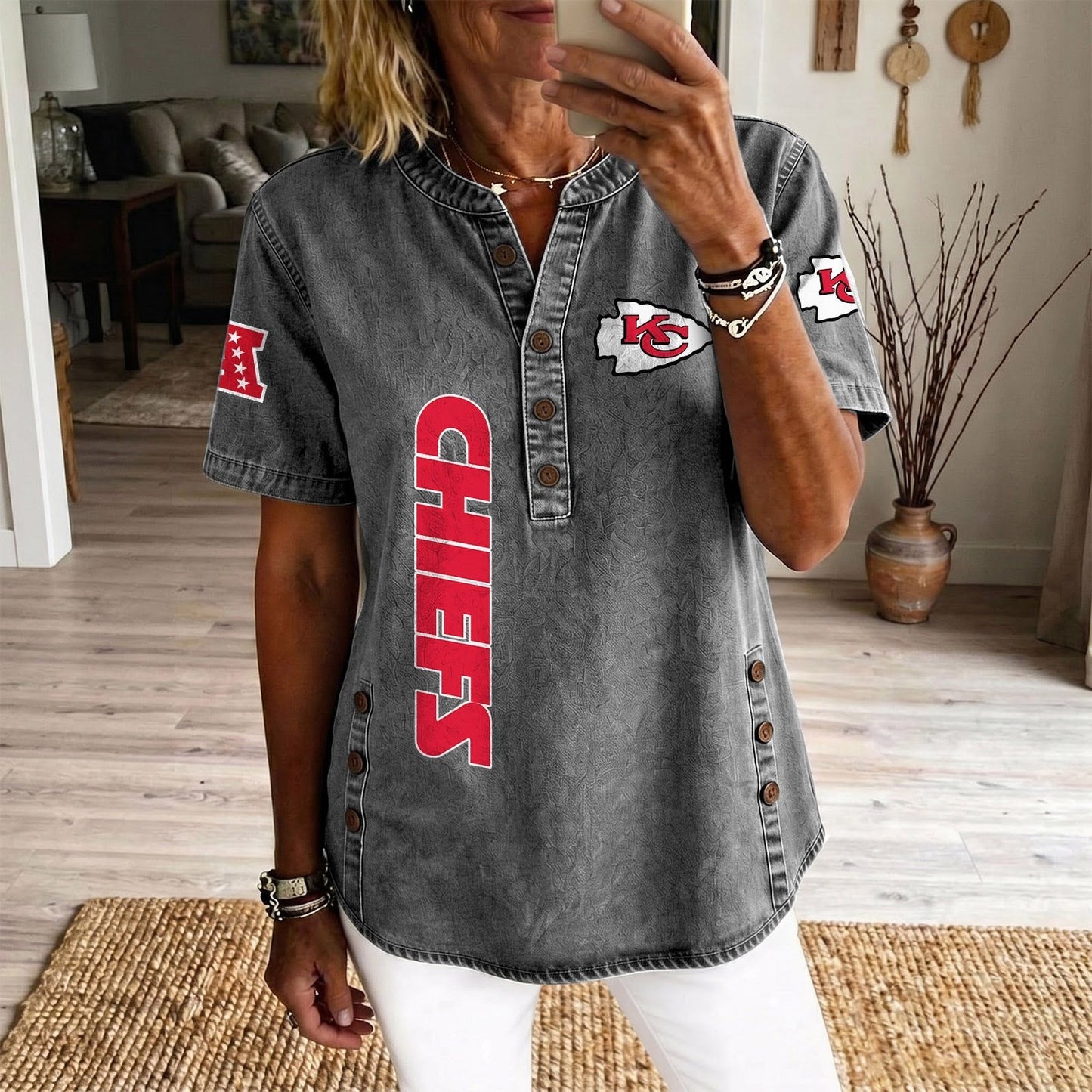KAN x NFL Women’???s Denim Casual Tops DATND LBN 190526