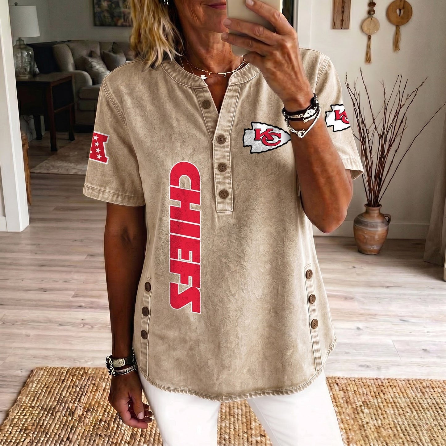 KAN x NFL Women’???s Denim Casual Tops DATND LBN 190526
