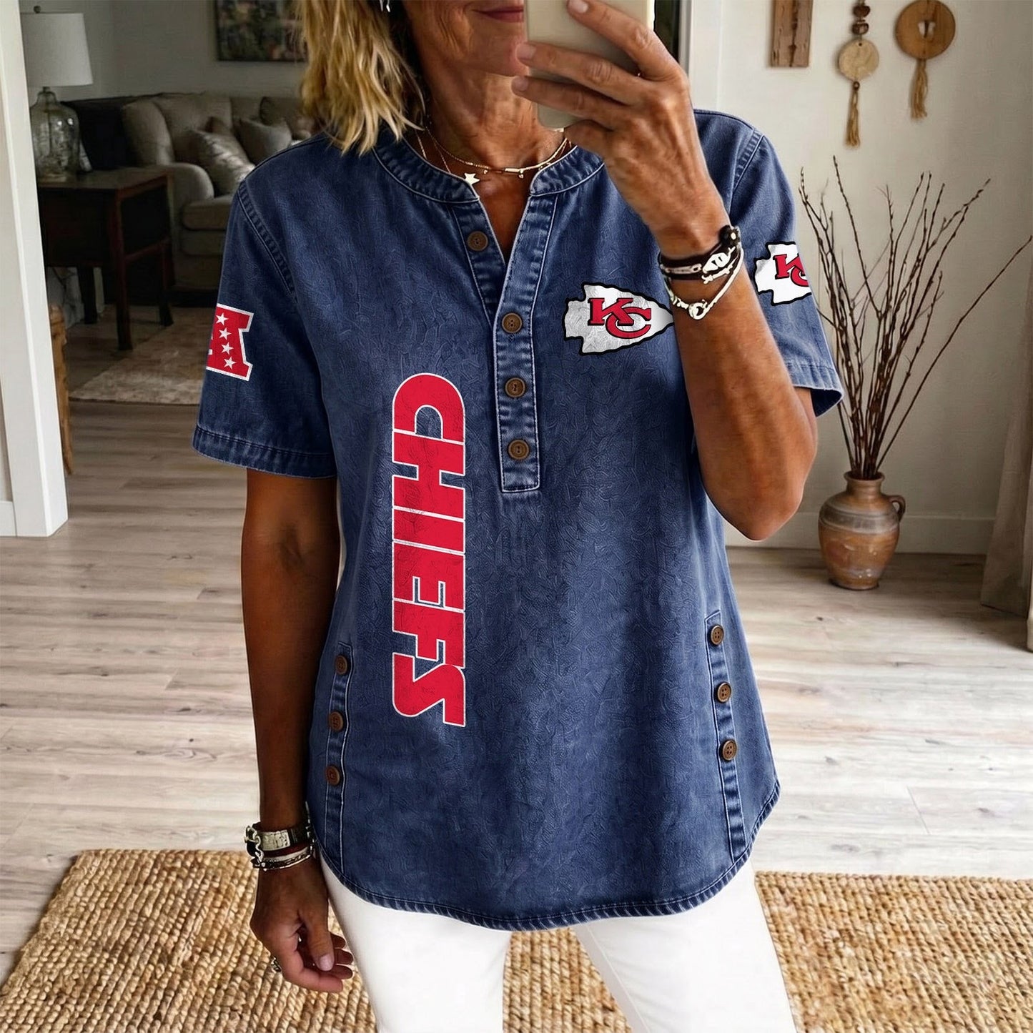 KAN x NFL Women’???s Denim Casual Tops DATND LBN 190526