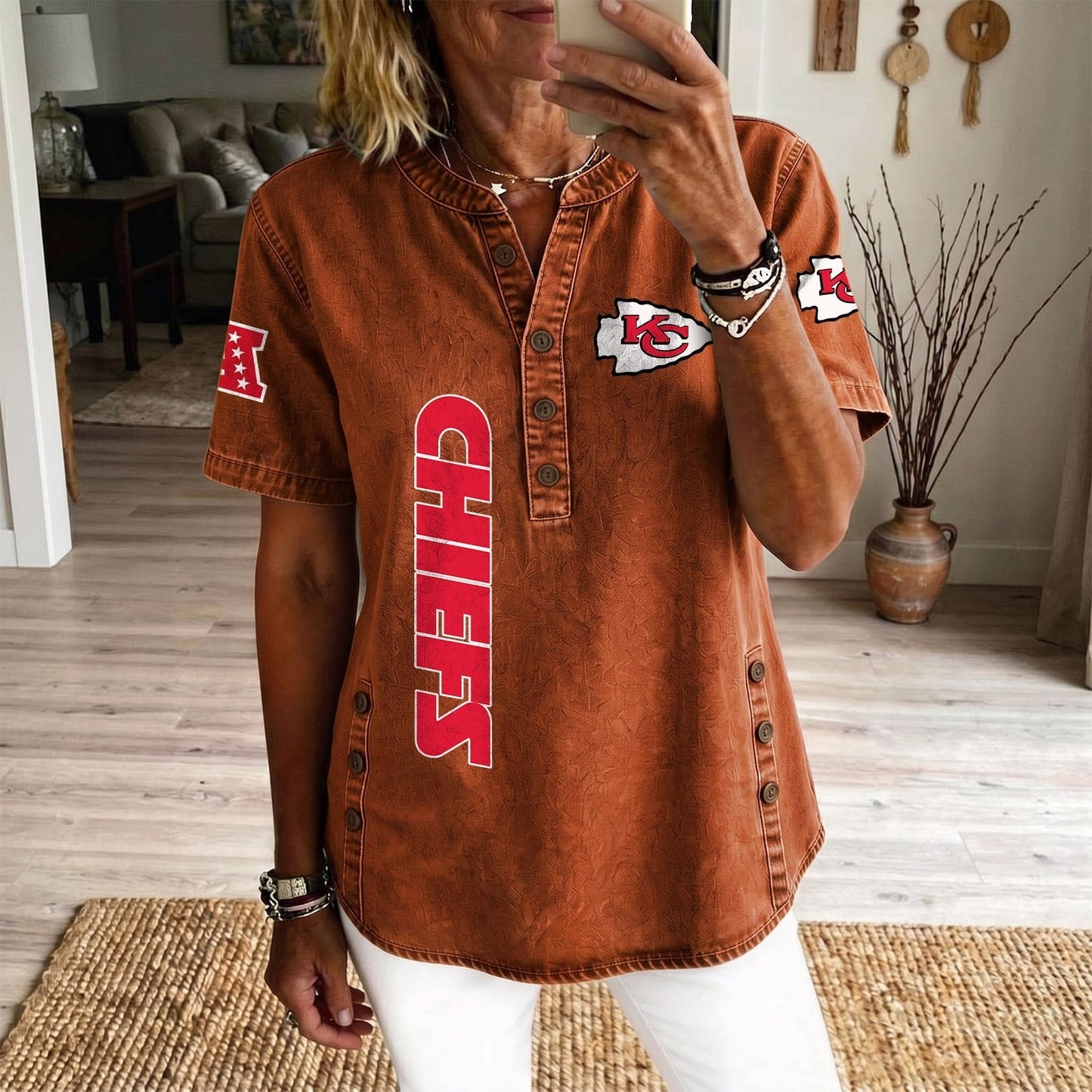 KAN x NFL Women’???s Denim Casual Tops DATND LBN 190526