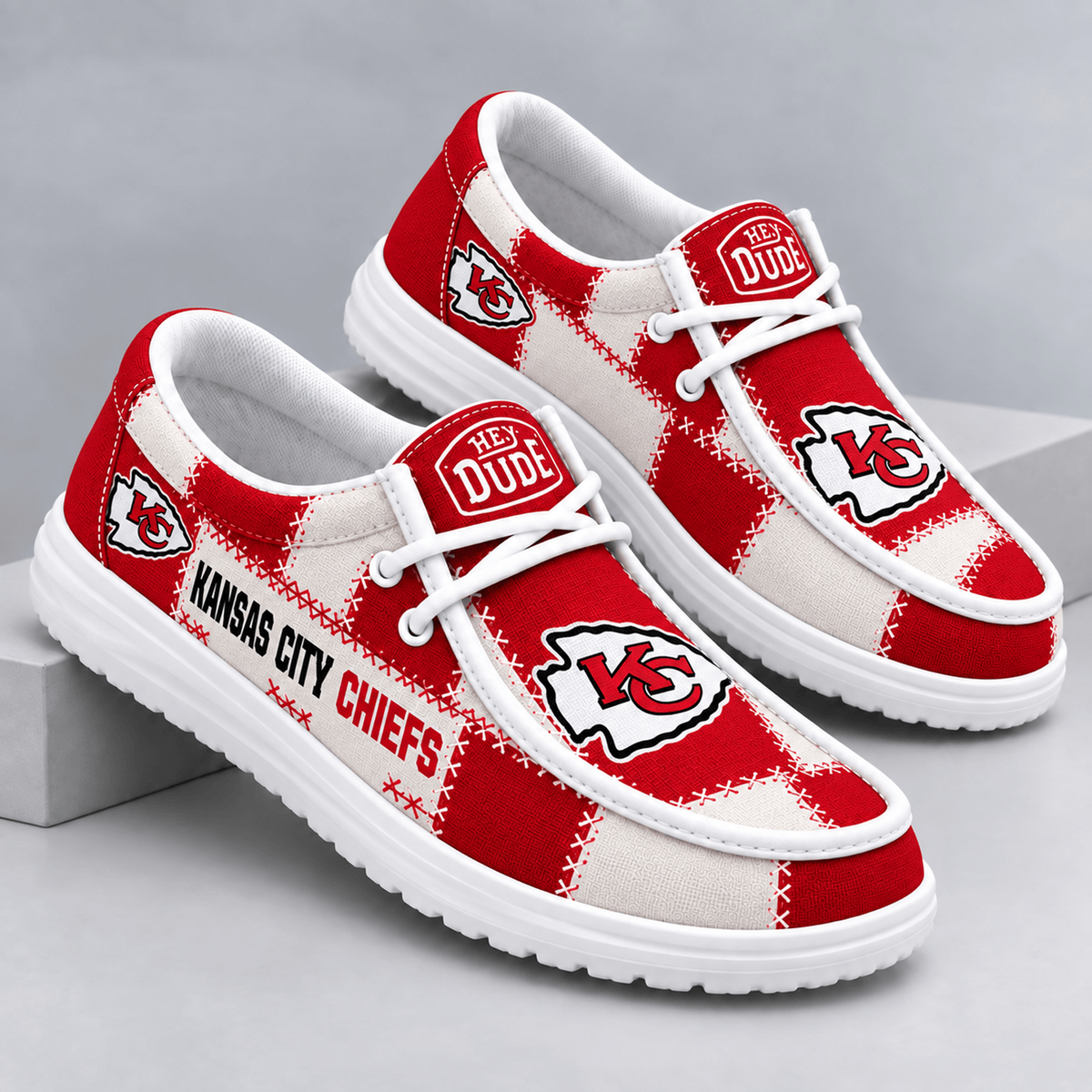 KC x NFL Team Logo Patchwork Loafer Shoes