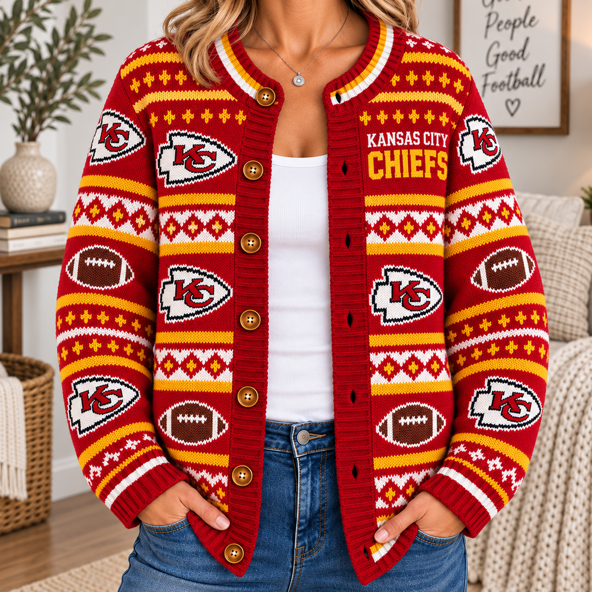KC x NFL Women's Cardigan Sweater