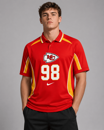 KCC Premium NFL Custom Number Sports Style Polo Shirt