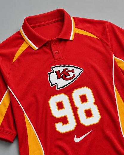 KCC Premium NFL Custom Number Sports Style Polo Shirt