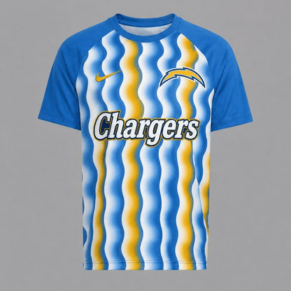 LAC Premium NFL Retro Wavy Pattern Athletic T-Shirt