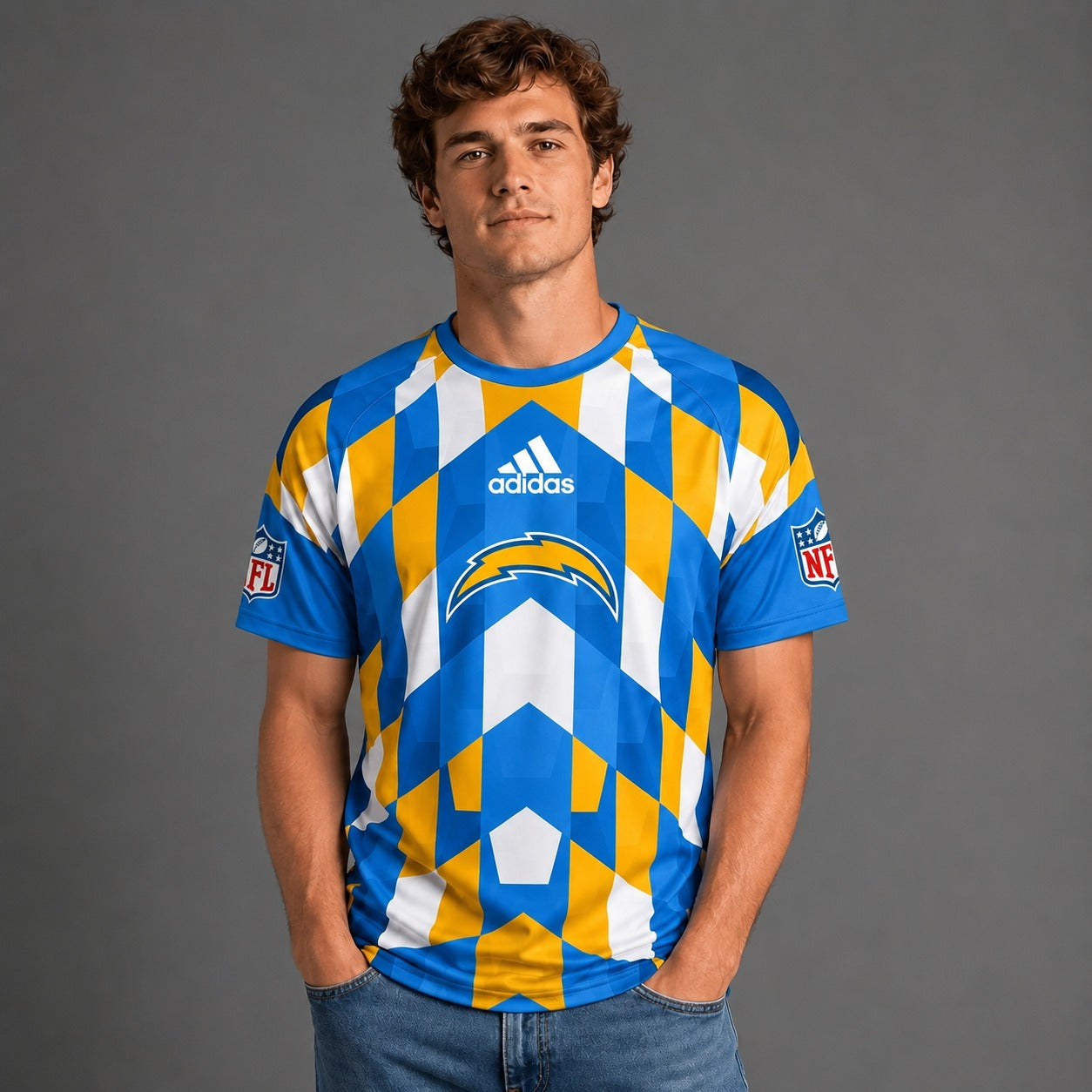 LAC x NFL Premium Geometric Fan Performance T-Shirt