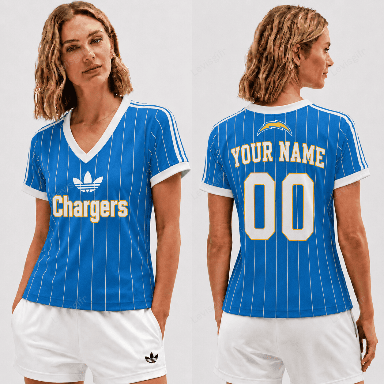 LAC x NFL Premium Women V-neck Shirt Personalized Gift For Fan