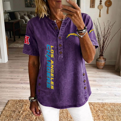 LAC x NFL Women’???s Denim Casual Tops DATND LBN 190526
