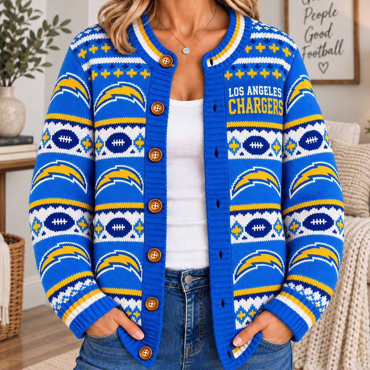 LAC x NFL Women's Cardigan Sweater
