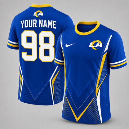 LAR x NFL Custom Name Number Personalized Athletic T-Shirt