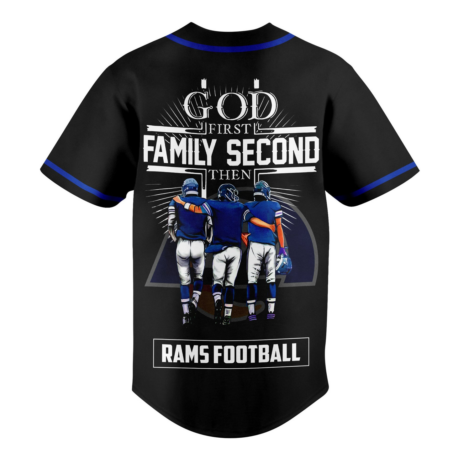 LAR x NFL God First, Family Second – Faith & Brotherhood Football Jersey