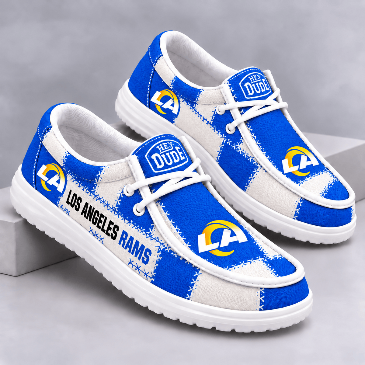 LAR x NFL Team Logo Patchwork Loafer Shoes