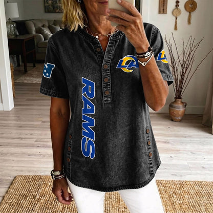 LAR x NFL Women’???s Denim Casual Tops DATND LBN 190526
