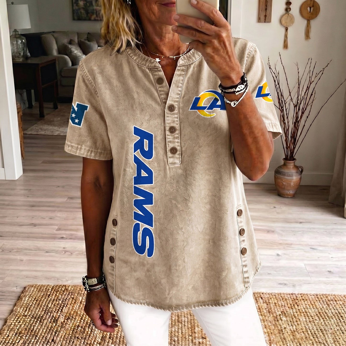 LAR x NFL Women’???s Denim Casual Tops DATND LBN 190526