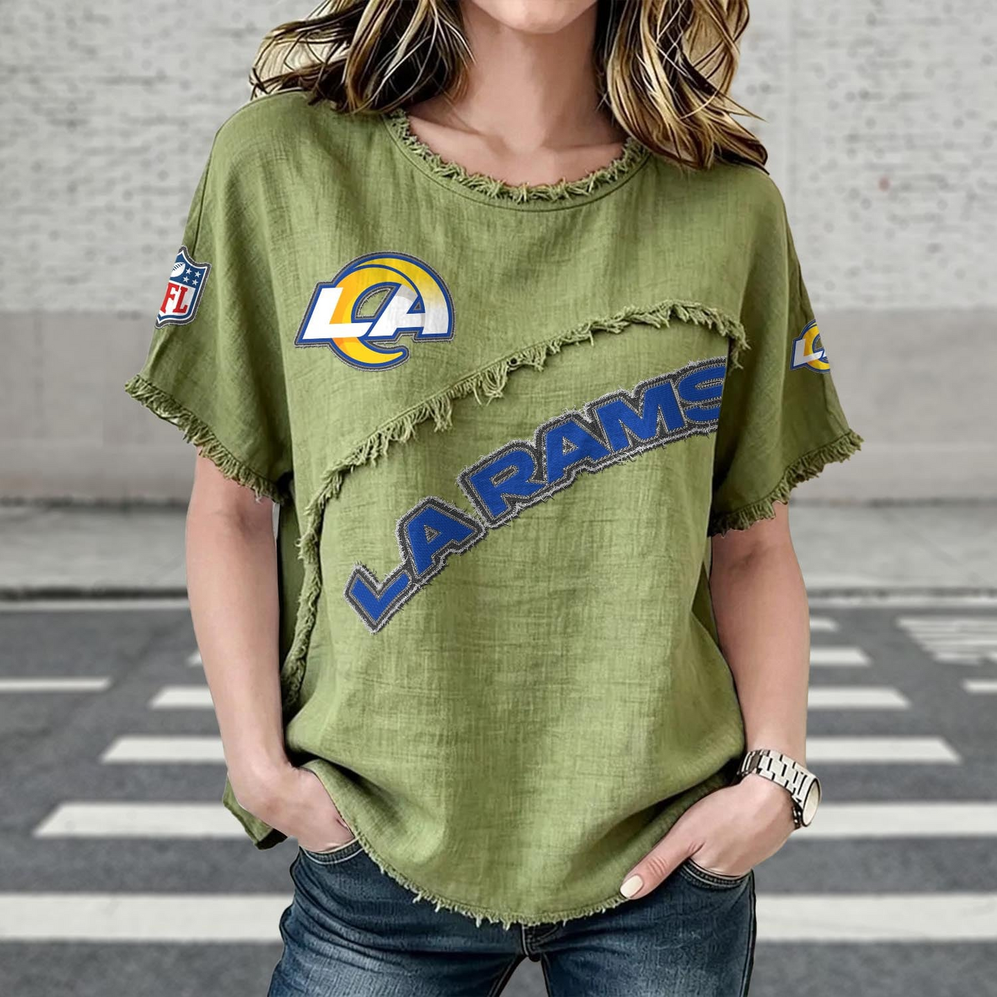 LAR x NFL Women’???s Vintage O-Neck 2905 DatND DVT