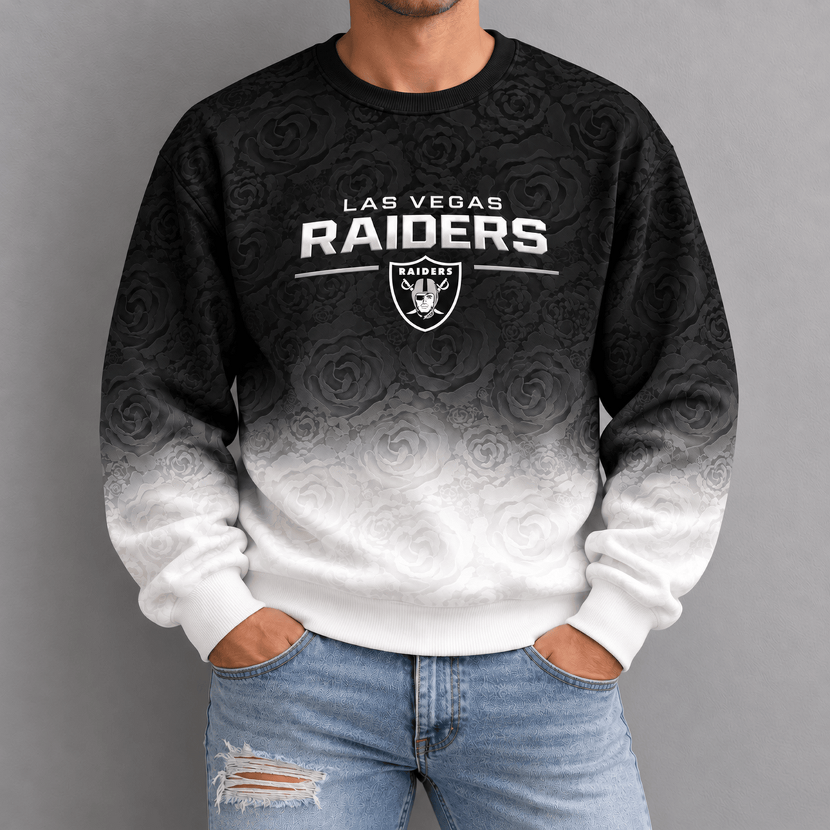 LV x NFL Embossed Rose Ombre Sweatshirt
