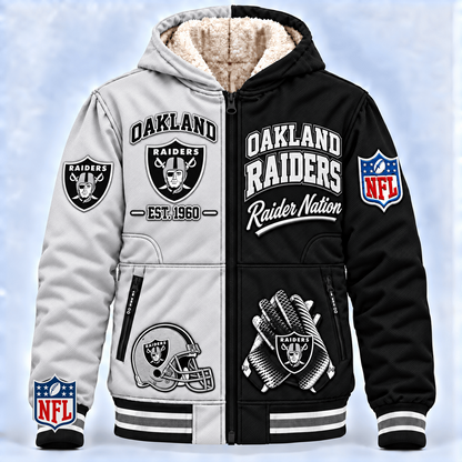 LVR x NFL Hooded Varsity Bomber Jacket
