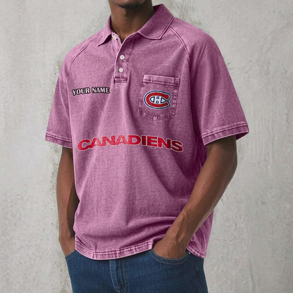 MC x NHL Men's Distressed Turn-Down Collar Polo DATND TANTD 250526