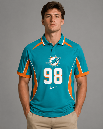 MD Premium NFL Custom Number Sports Style Polo Shirt