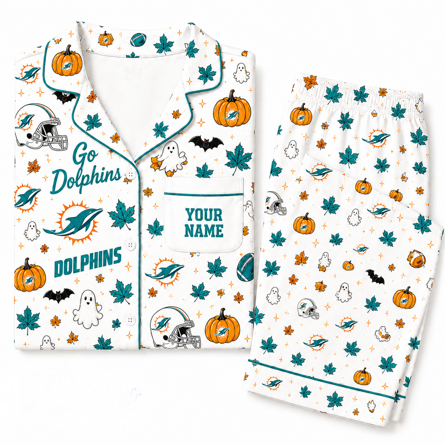 MD x NFL Halloween Personalized Set Long Pajamas