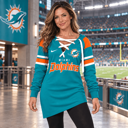 MIA x NFL Game Day Spirit Lace-Up Sweatshirt