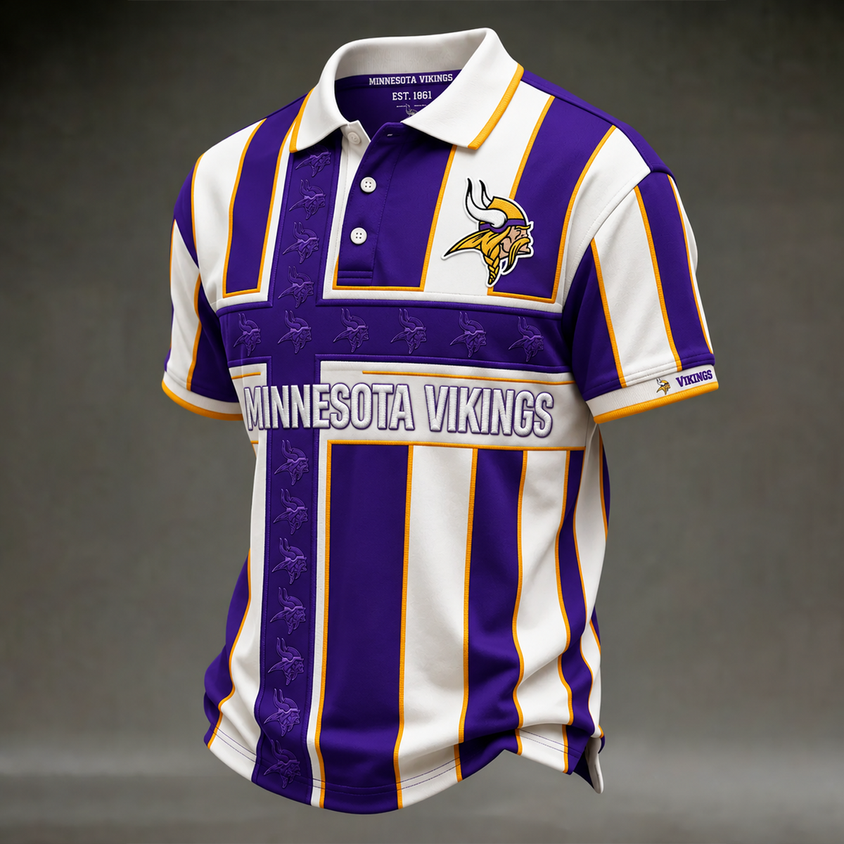 MIN X NFL Legacy Stripe Embroidered Polo Shirt