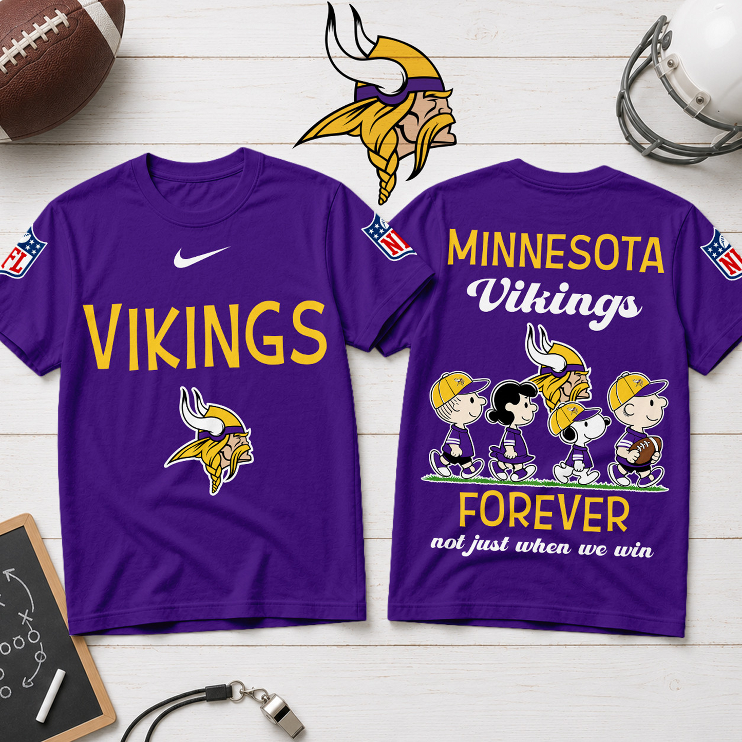 MIN x NFL Forever – Peanuts Football Fan 3D Shirt 2007