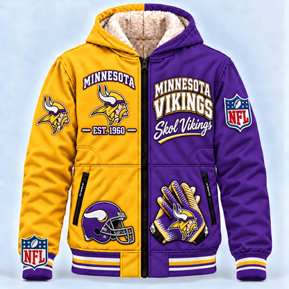 MIN x NFL Hooded Varsity Bomber Jacket