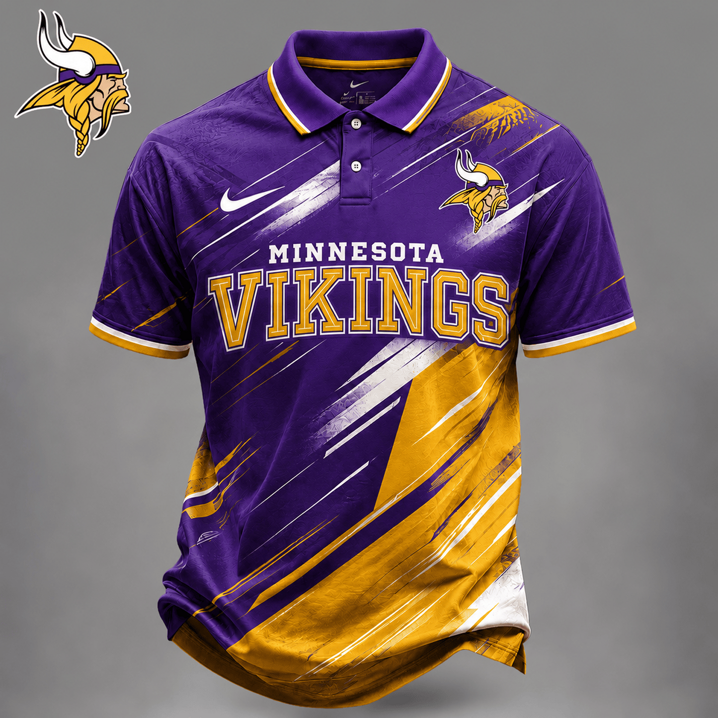 MIN x NFL Premium Bold Stripe Polo Shirt
