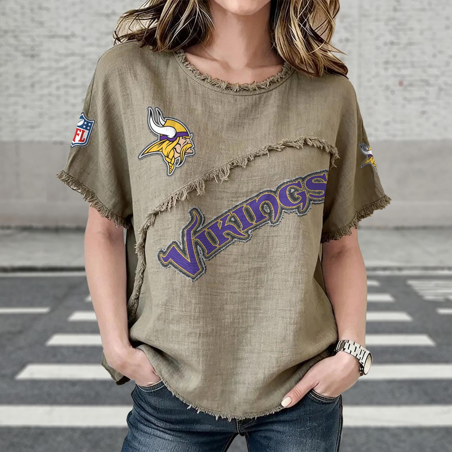 MIN x NFL Women’???s Vintage O-Neck 2905 DatND DVT