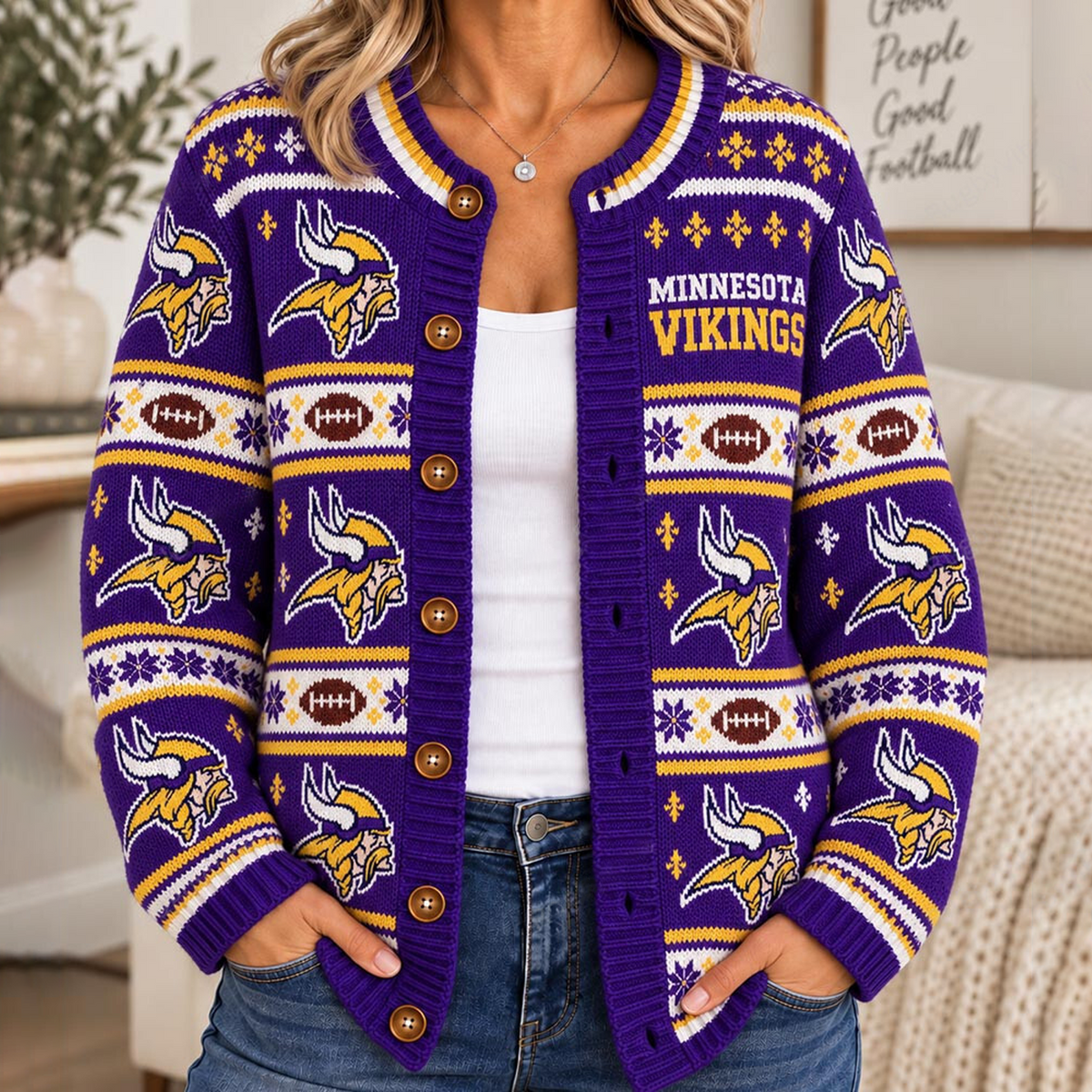 MIN x NFL Women's Cardigan Sweater