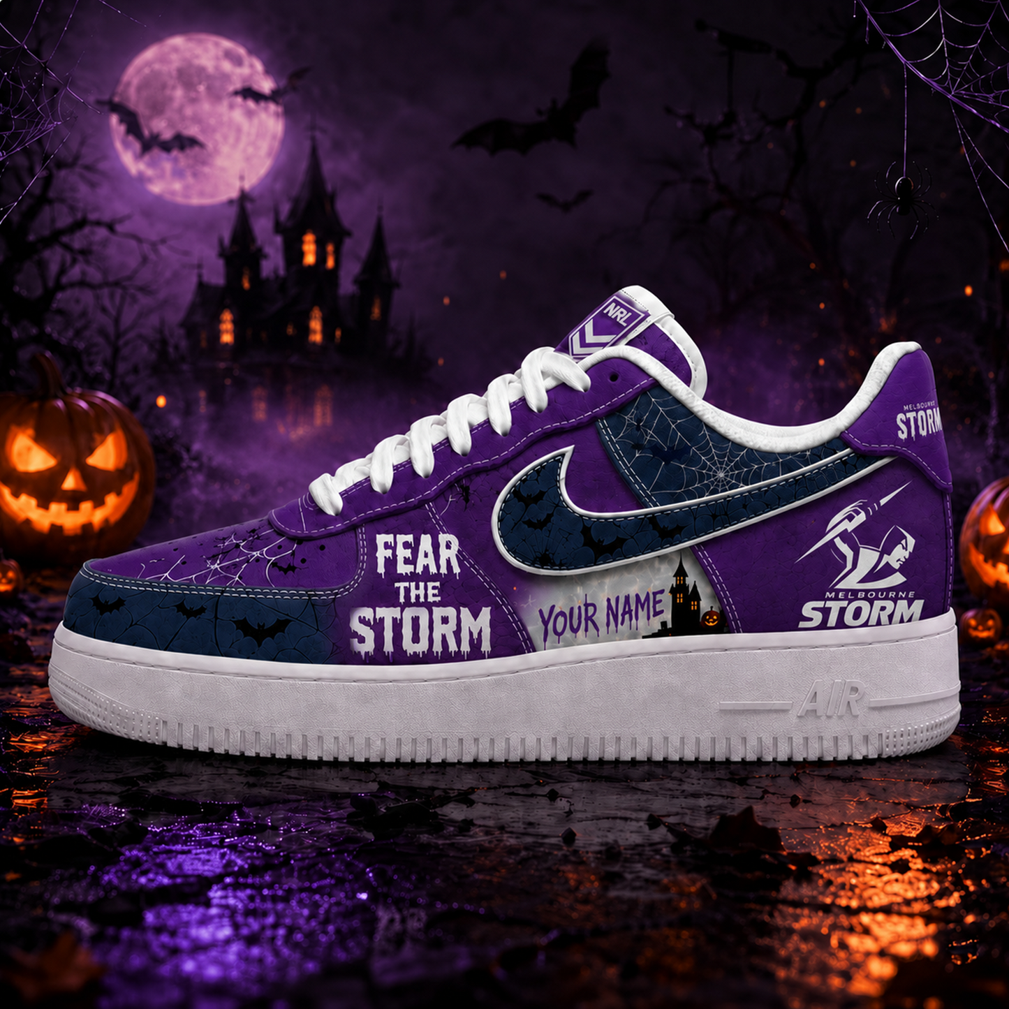 MS Premium NRL Fear The Team Halloween AF1 Sneakers