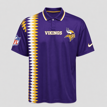 MV Premium NFL Men’s Sporty Zigzag Stripe Polo Shirt