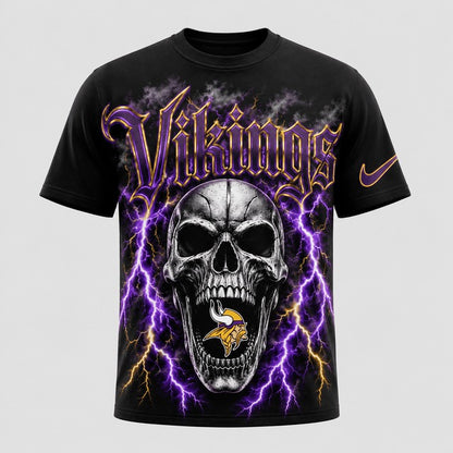 MV Premium NFL Premium Skull Lightning Graphic T-Shirt