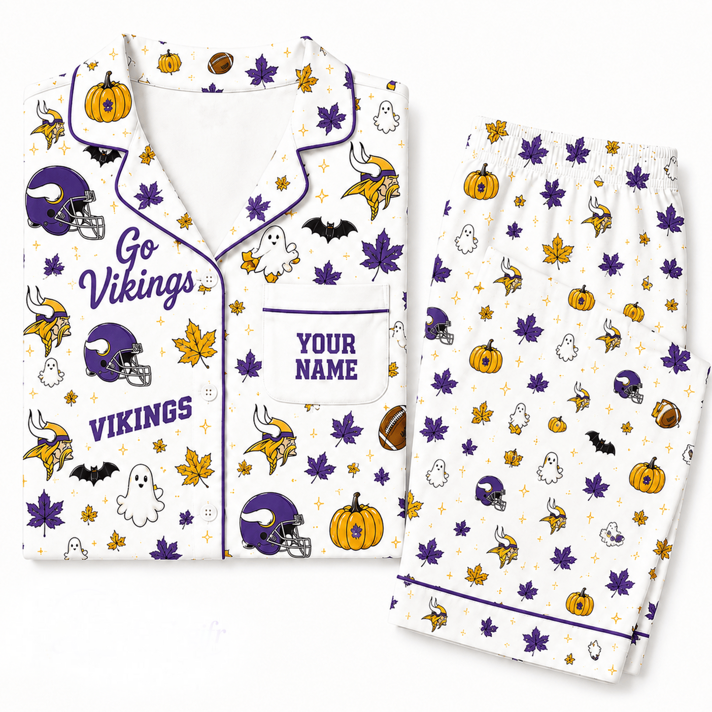 MV x NFL Halloween Personalized Set Long Pajamas