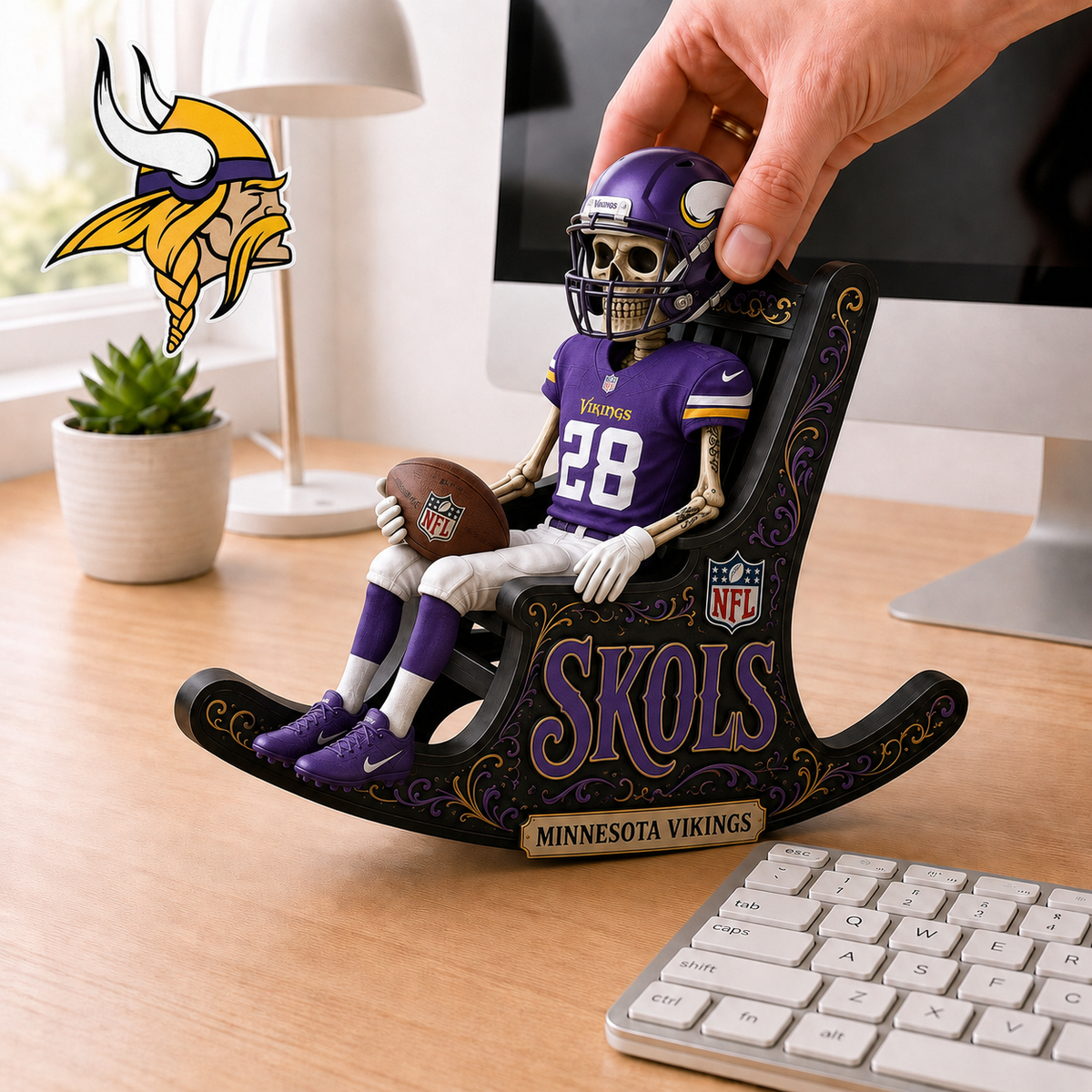 MV x NFL Skeleton Rocking Chair Custom Shape 3 Layers