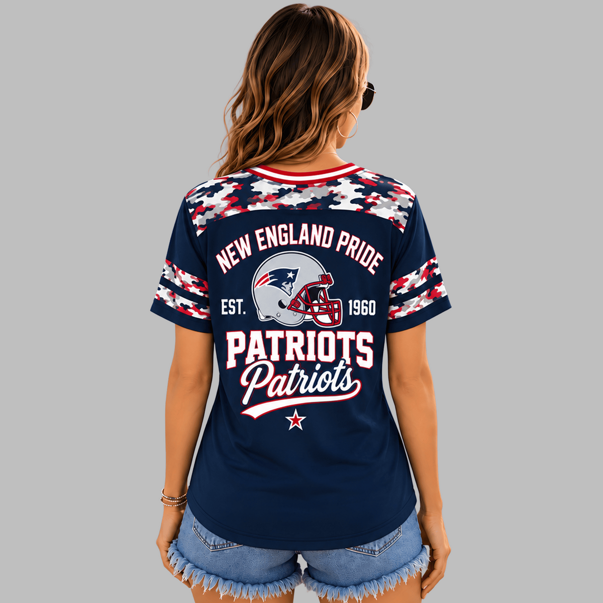 NE Premium NFL All-American Camo V-neck