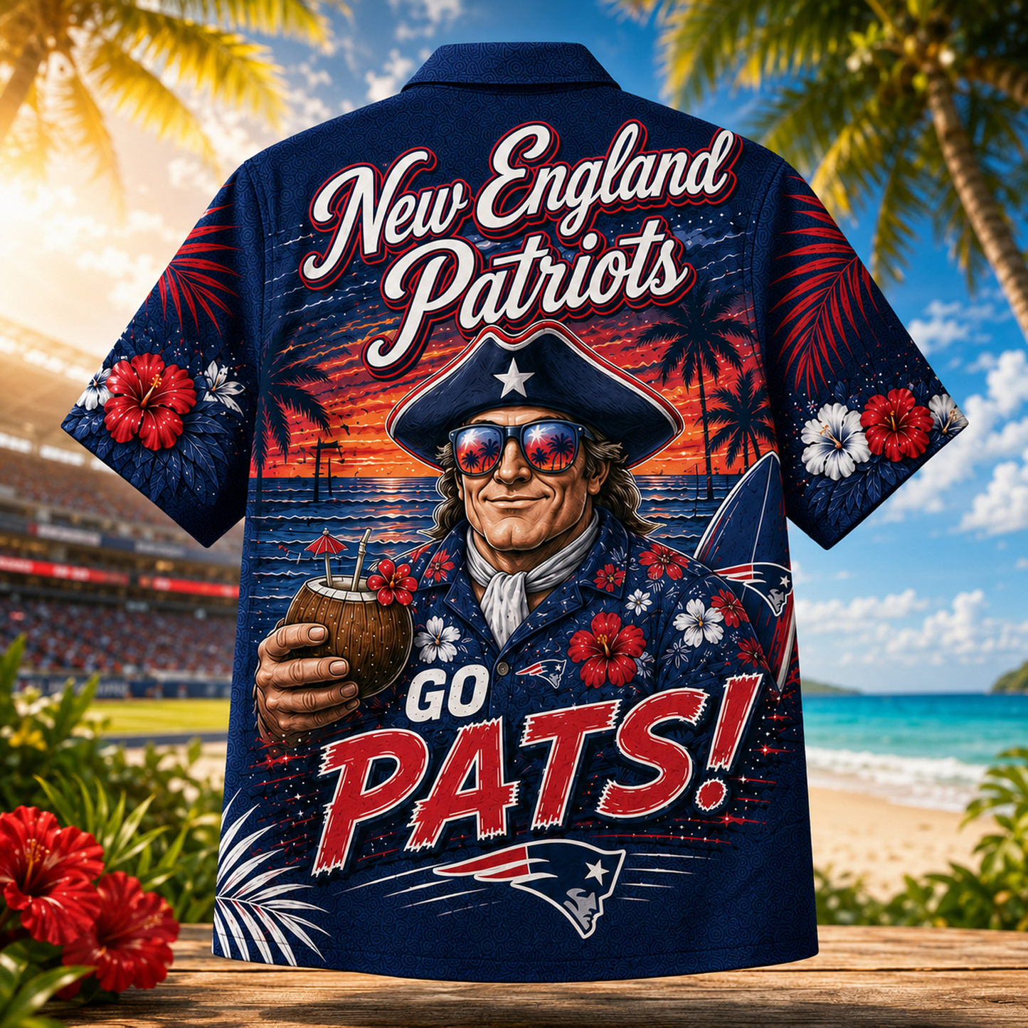 NE x NFL Premium Beach Vibes Hawaiian Shirt