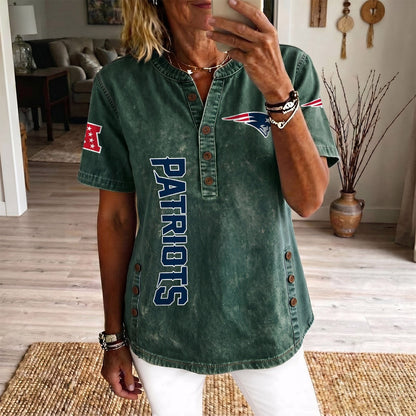 NE x NFL Women’???s Denim Casual Tops DATND LBN 190526