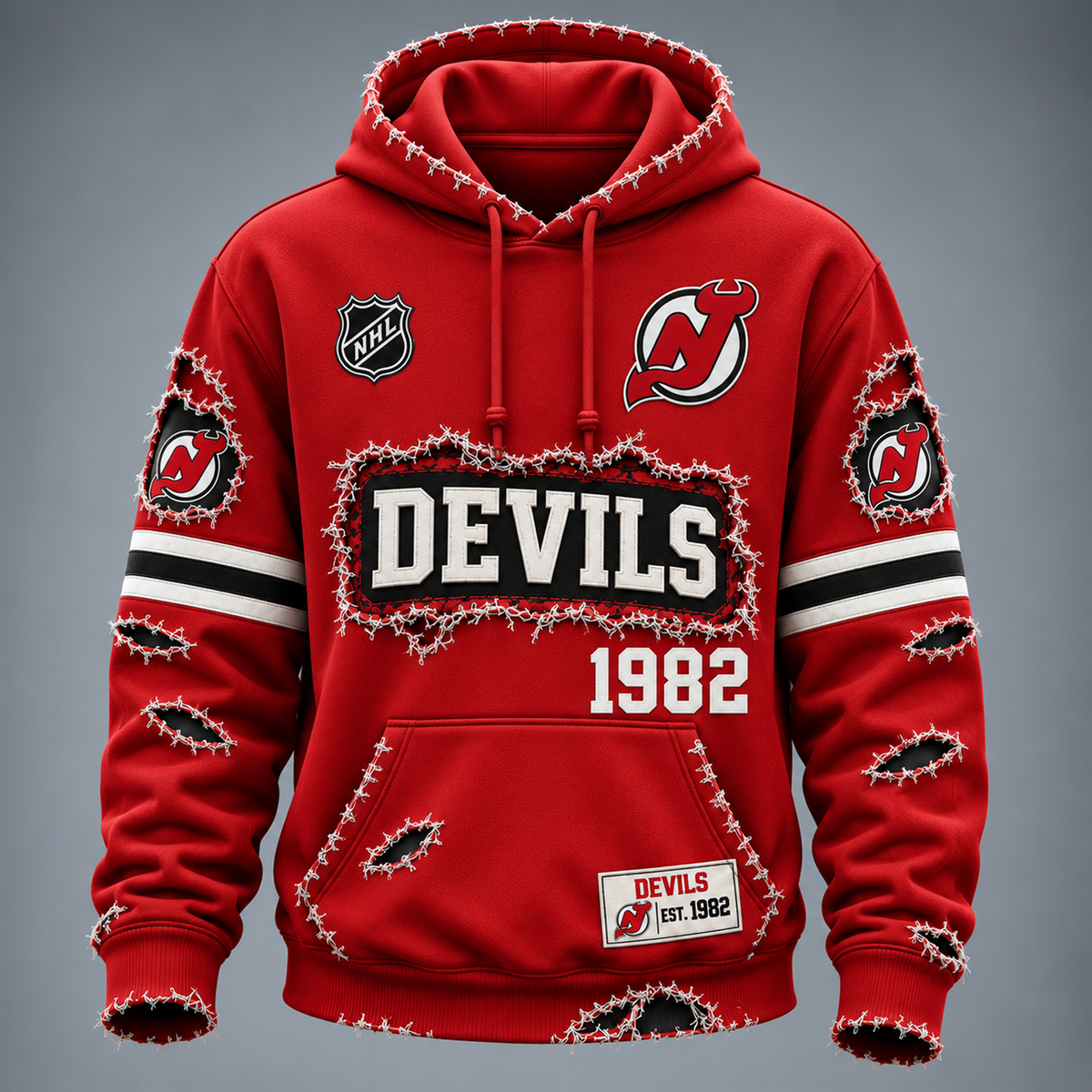 NJD x NHL Distressed Premium Hoodie