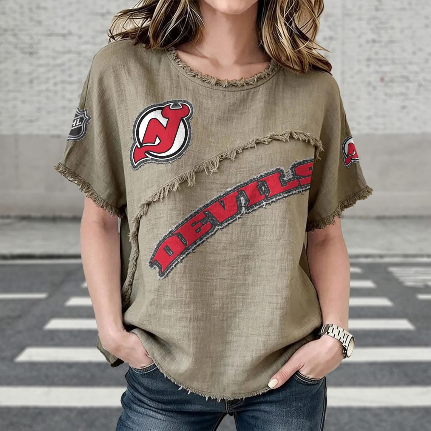 NJD x NHL Women’???s Vintage O-Neck 2905 DatND DVT