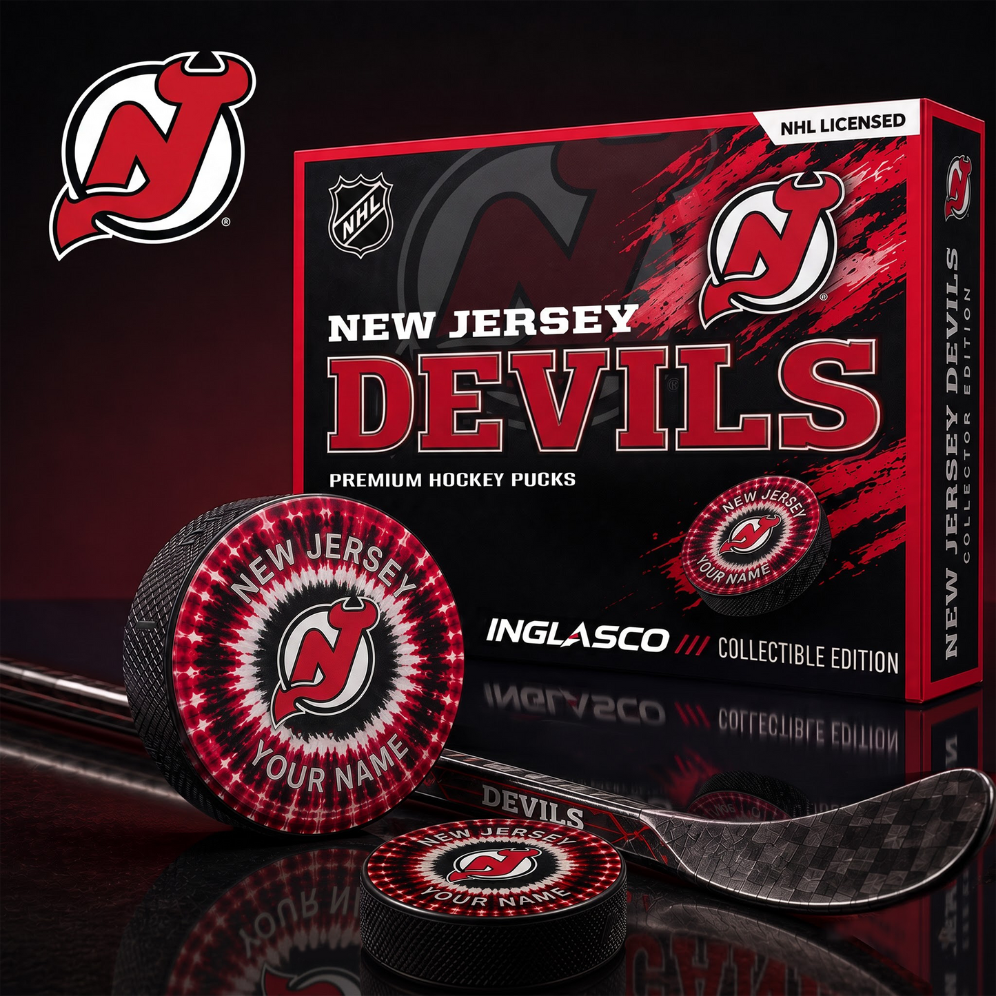 NJD_NHL Premium Hockey Pucks