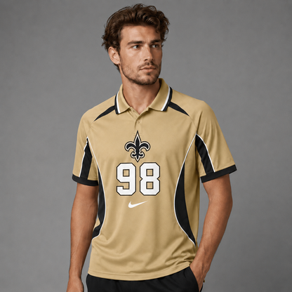 NOS Premium NFL Custom Number Sports Style Polo Shirt