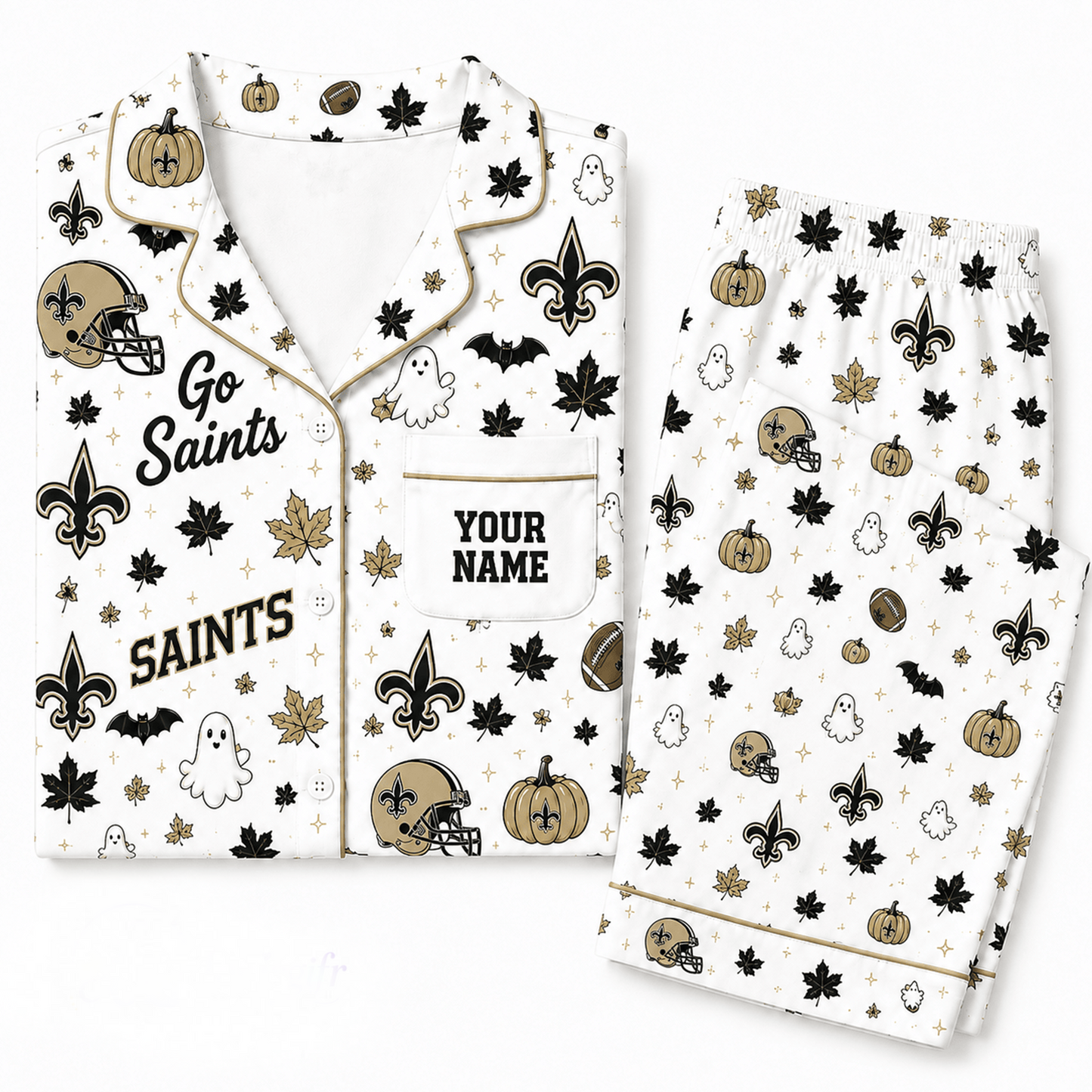 NOS x NFL Halloween Personalized Set Long Pajamas